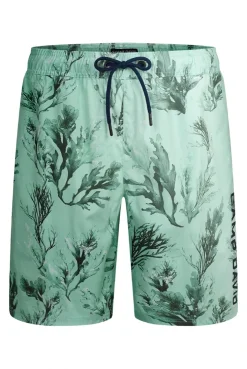 Lange Beachshorts mit All Over Print light mint