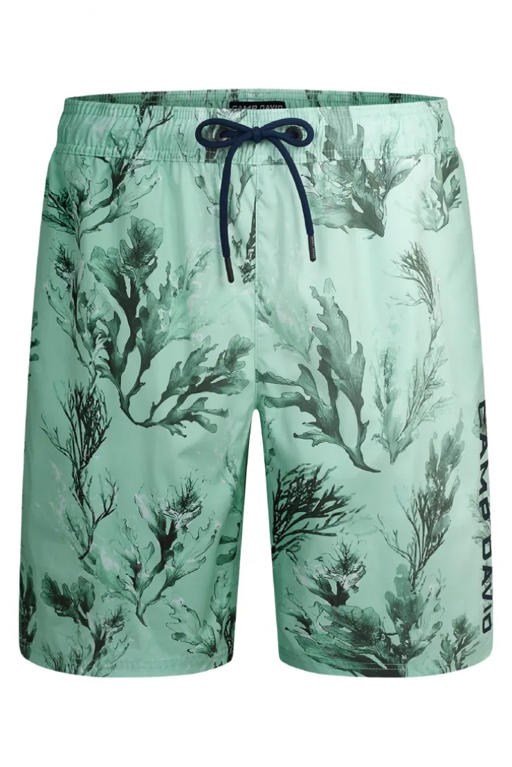 Lange Beachshorts mit All Over Print light mint