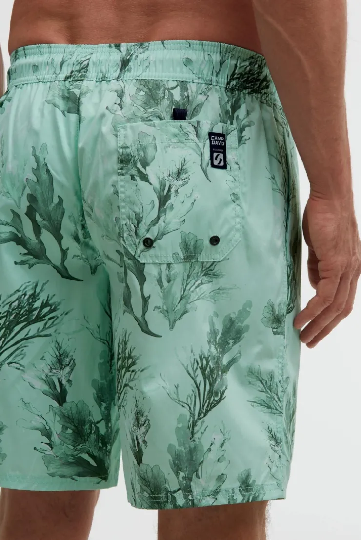 Lange Beachshorts mit All Over Print light mint