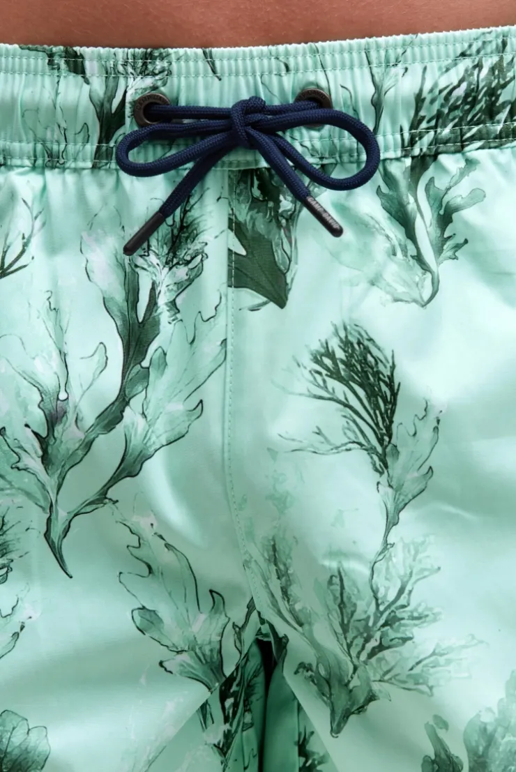 Lange Beachshorts mit All Over Print light mint