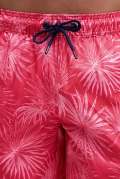Lange Beachshorts mit All Over Print flight red