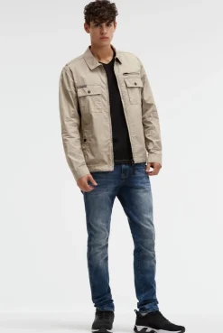 Leichte Kurzjacke im Utility-Stil mit Paper-Coating sand