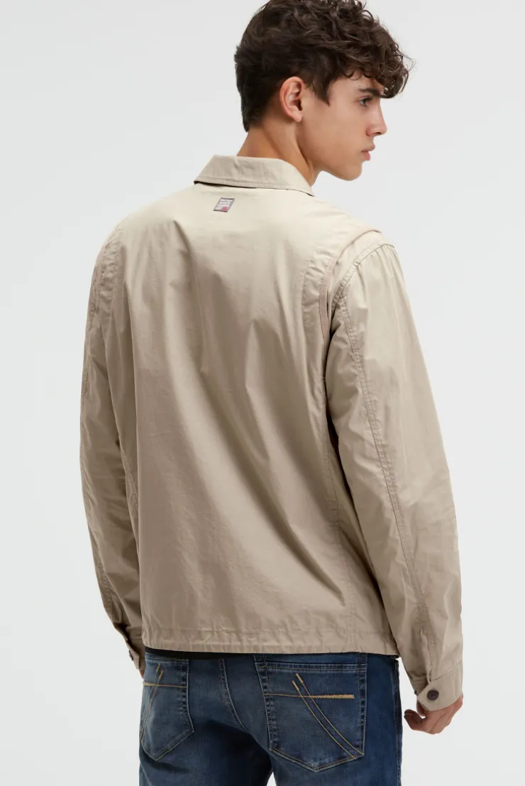 Leichte Kurzjacke im Utility-Stil mit Paper-Coating sand