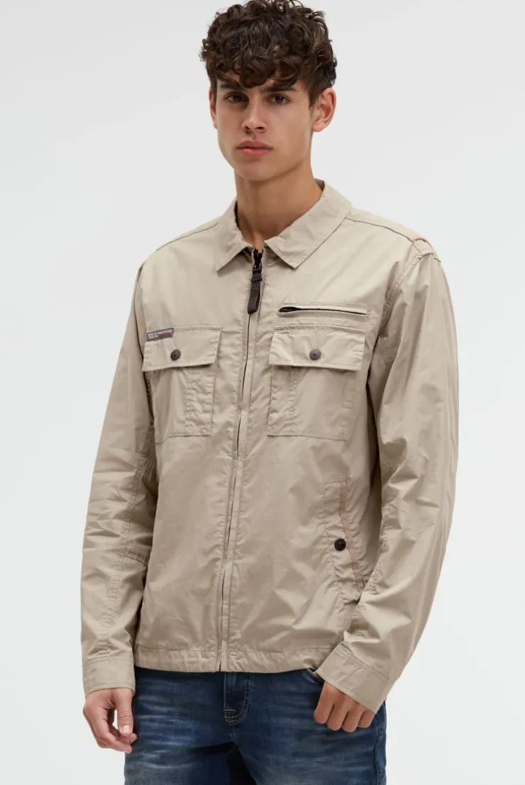 Leichte Kurzjacke im Utility-Stil mit Paper-Coating sand