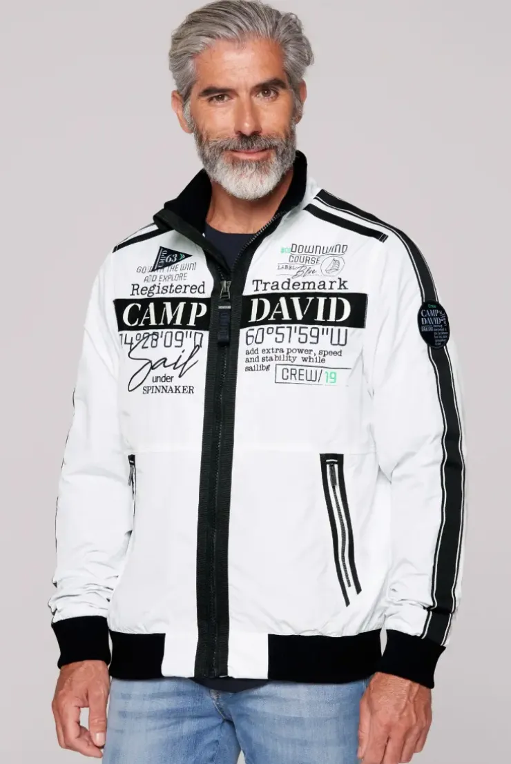 Leichter Blouson mit Tapes und Artworks opticwhite