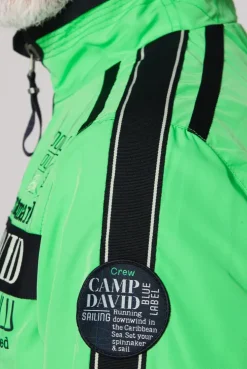 Leichter Blouson mit Tapes und Artworks electric green