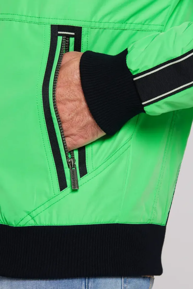 Leichter Blouson mit Tapes und Artworks electric green