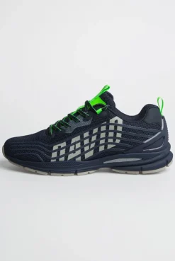 Leichter Sneaker im Knit-Design mit Rubber Artwork blue navy