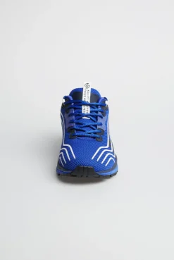 Leichter Sneaker im Knit-Design mit Rubber Artwork strong blue