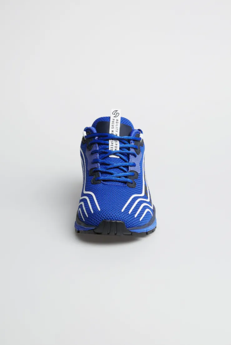 Leichter Sneaker im Knit-Design mit Rubber Artwork strong blue