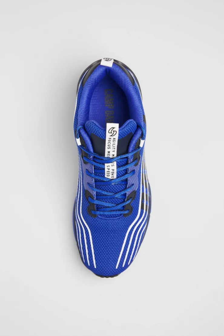Leichter Sneaker im Knit-Design mit Rubber Artwork strong blue