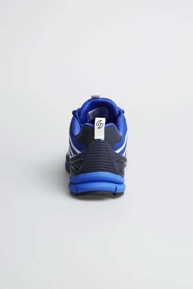 Leichter Sneaker im Knit-Design mit Rubber Artwork strong blue