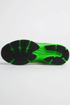 Leichter Sneaker im Knit-Design mit Rubber Artwork tech green