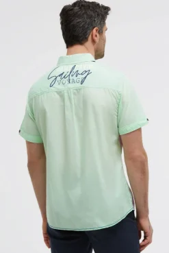 Leichtes Kurzarmhemd mit Logo Artwork light mint