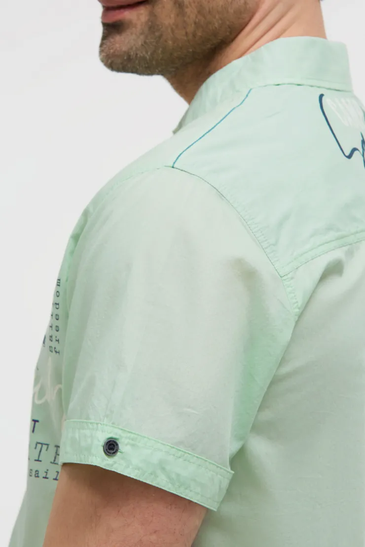 Leichtes Kurzarmhemd mit Logo Artwork light mint