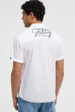 Leichtes Kurzarmhemd mit Logo Artwork opticwhite