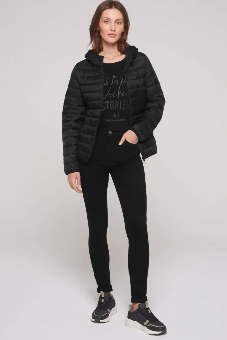 Leichte Steppjacke mit Kapuze black