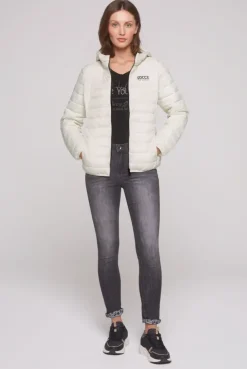 Leichte Steppjacke mit Kapuze kitt