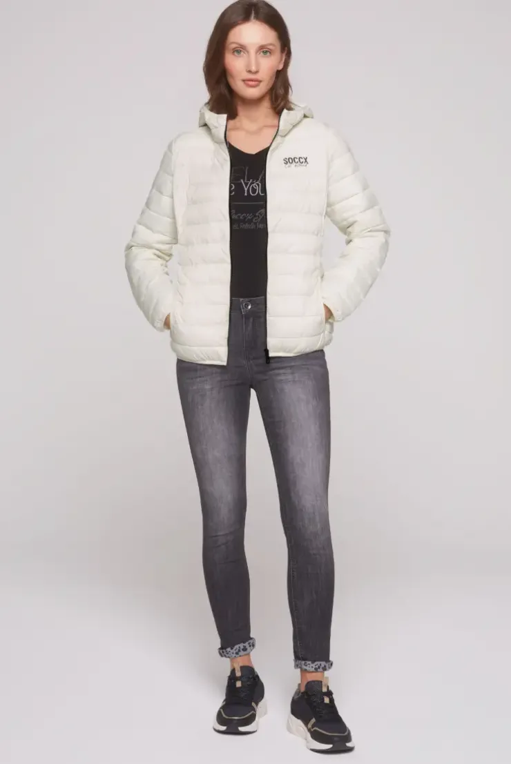 Leichte Steppjacke mit Kapuze kitt
