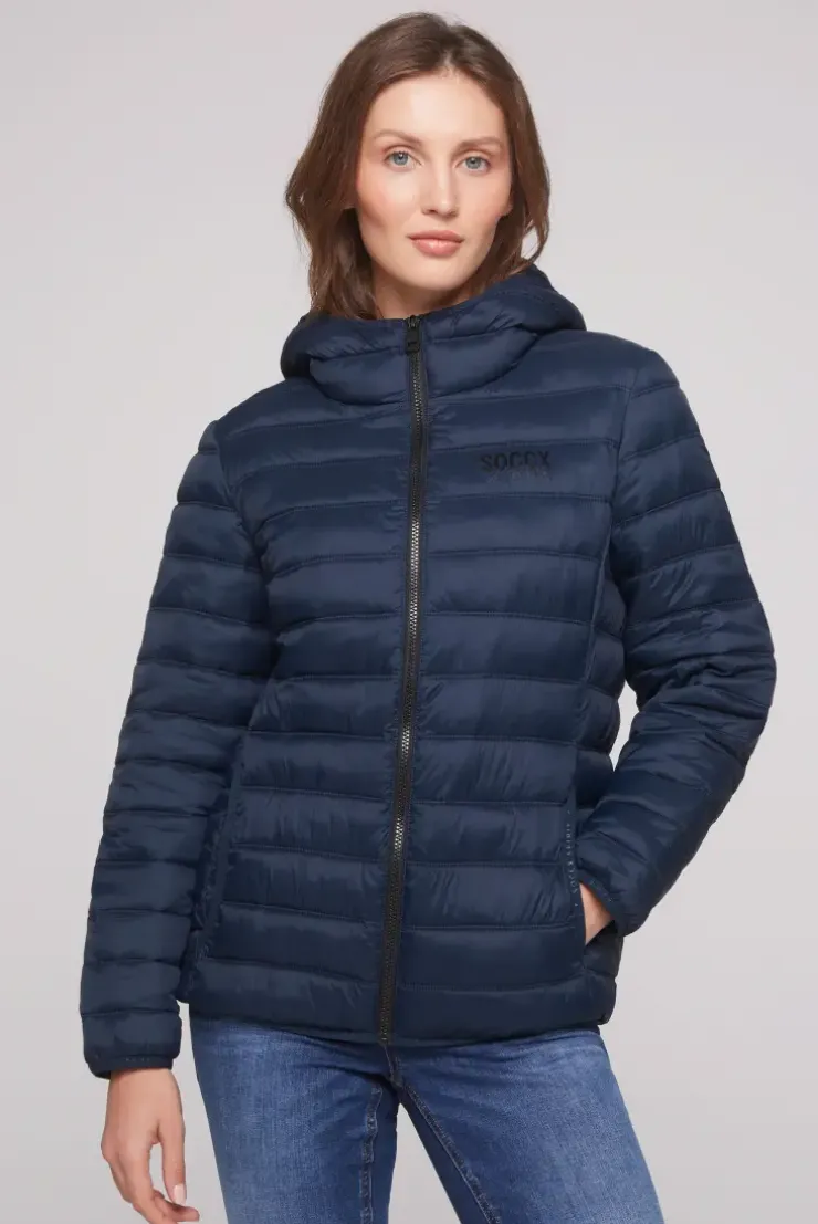 Leichte Steppjacke mit Kapuze blue navy
