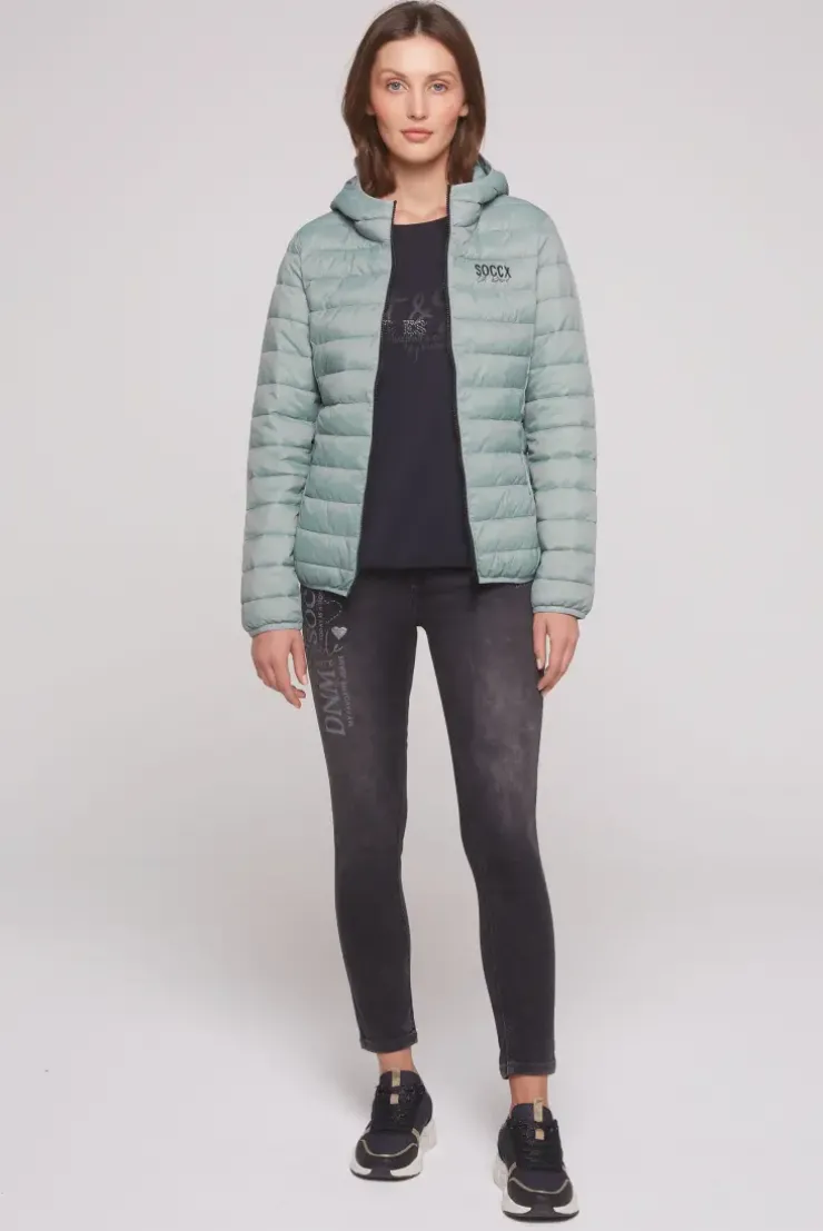 Leichte Steppjacke mit Kapuze frosted lake
