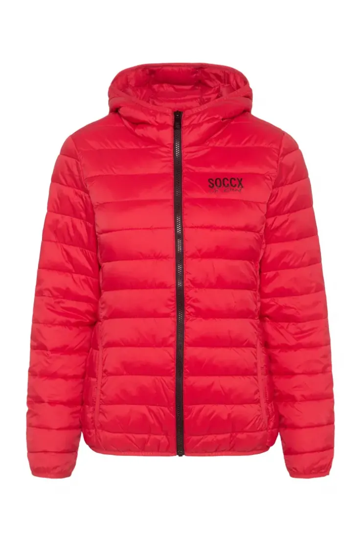 Leichte Steppjacke mit Kapuze royal red