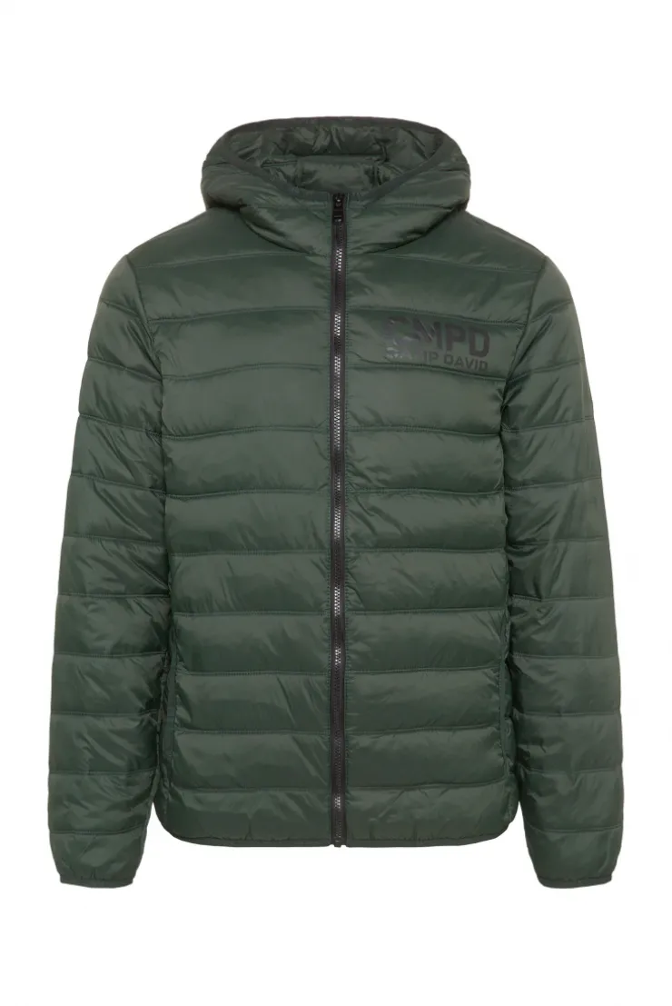 Leichte Steppjacke mit Kapuze khale green