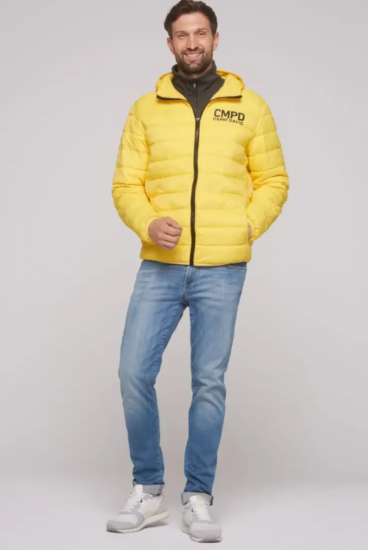 Leichte Steppjacke mit Kapuze industrial yellow