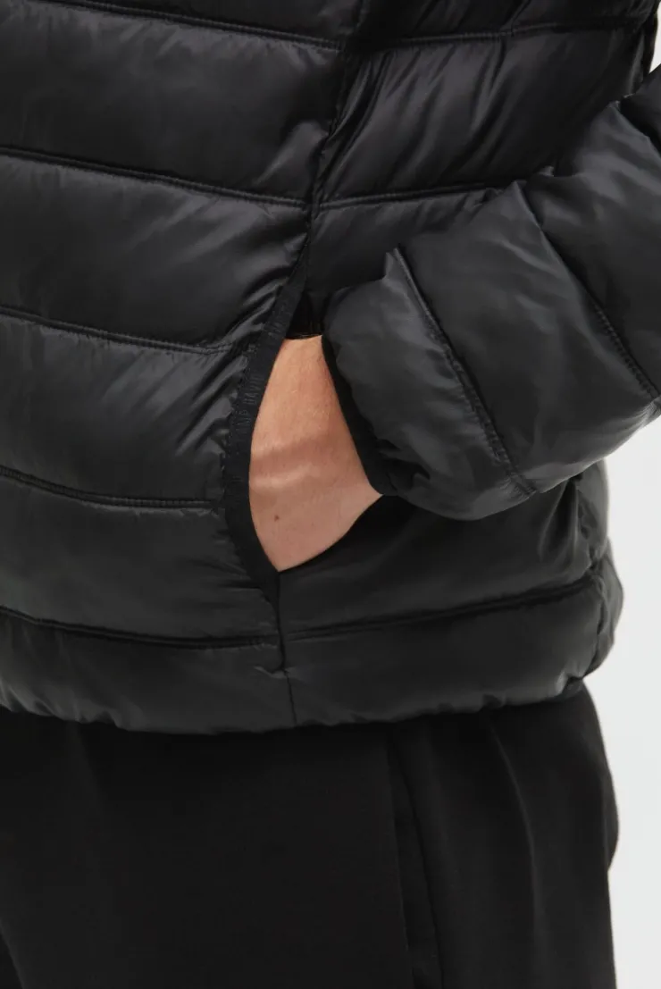 Leichte Steppjacke mit Logo Print black