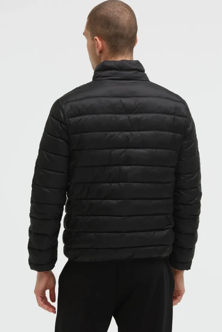 Leichte Steppjacke mit Logo Print black