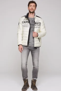 Leichte Steppjacke mit Logo Prints und Tapes kitt