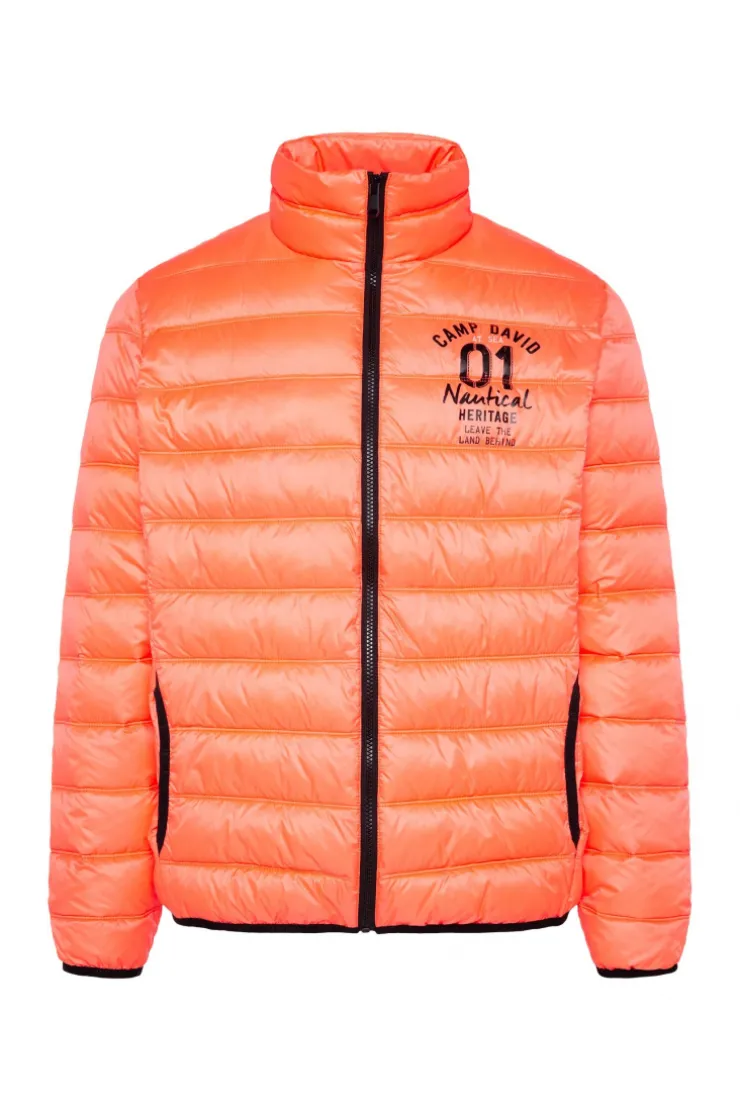 Leichte Steppjacke mit Rücken-Print speed orange neon