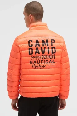 Leichte Steppjacke mit Rücken-Print speed orange neon
