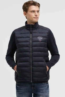Leichte Steppweste mit Rücken-Print blue navy | S