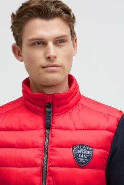 Leichte Steppweste mit Rücken-Print summer red