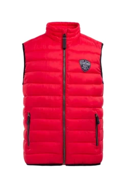 Leichte Steppweste mit Rücken-Print summer red