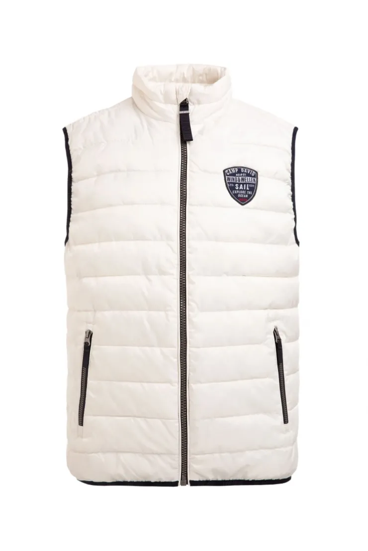 Leichte Steppweste mit Rücken-Print ivory