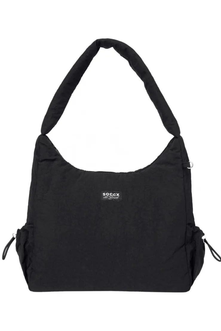 Leichte, wattierte Schultertasche black