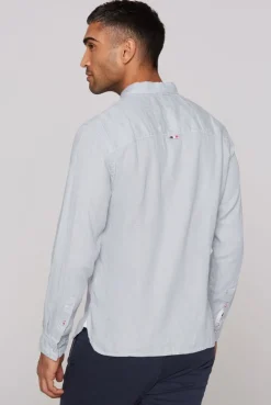 Leinenhemd Langarm Muscle Fit smokey mint