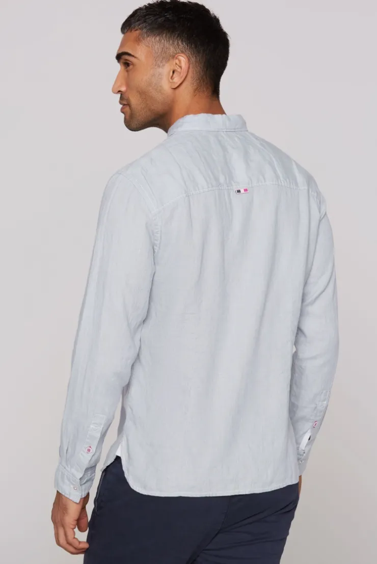 Leinenhemd Langarm Muscle Fit smokey mint