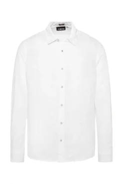 Leinenhemd Langarm Muscle Fit opticwhite
