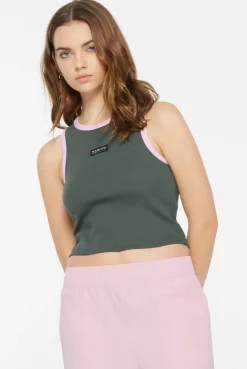 LI-SA Cropped Rib Top dark green