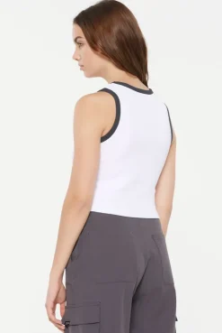 LI-SA Cropped Rib Top opticwhite