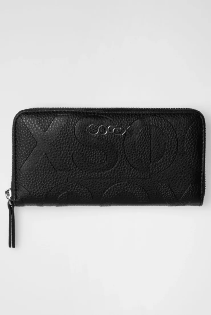Longbörse mit All-Over-Logo-Prägung black