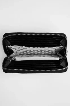 Longbörse mit All-Over-Logo-Prägung black