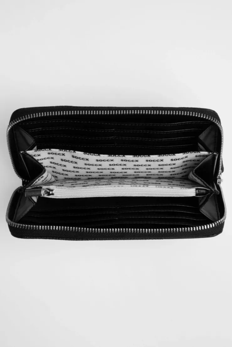 Longbörse mit All-Over-Logo-Prägung black