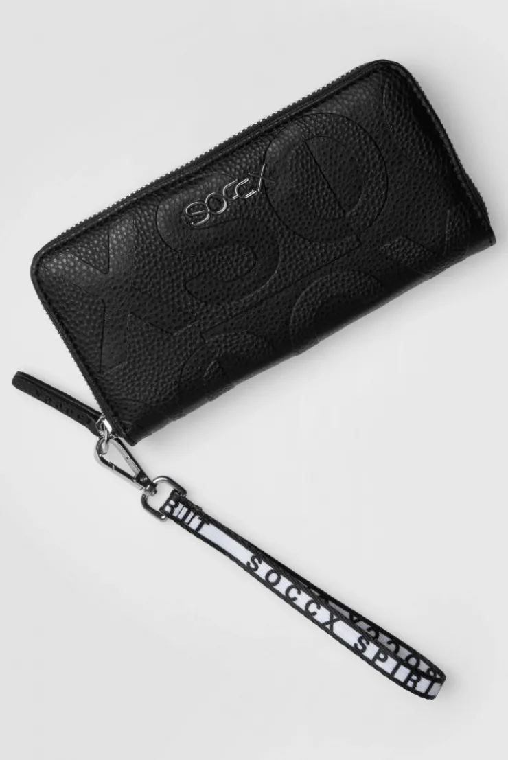 Longbörse mit All-Over-Logo-Prägung black