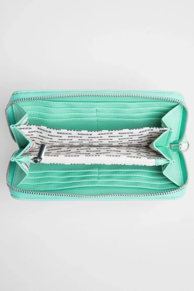 Longbörse mit All-Over-Logo-Prägung misty mint