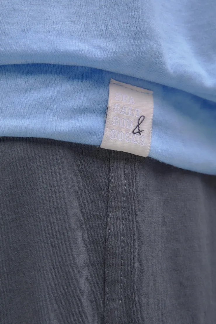 Longshirt mit Ausbrenner-Effekten und Glitter Logo soft ocean