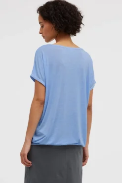 Longshirt mit Ausbrenner-Effekten und Glitter Logo soft ocean